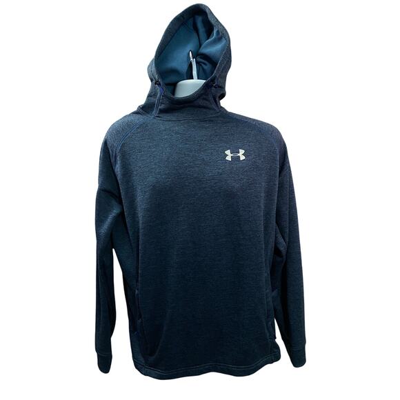 Under Armour Hoodie Men’s Large Blue Cowl Neck Pullover Sweatshirt – COLDGEAR - Picture 1 of 13